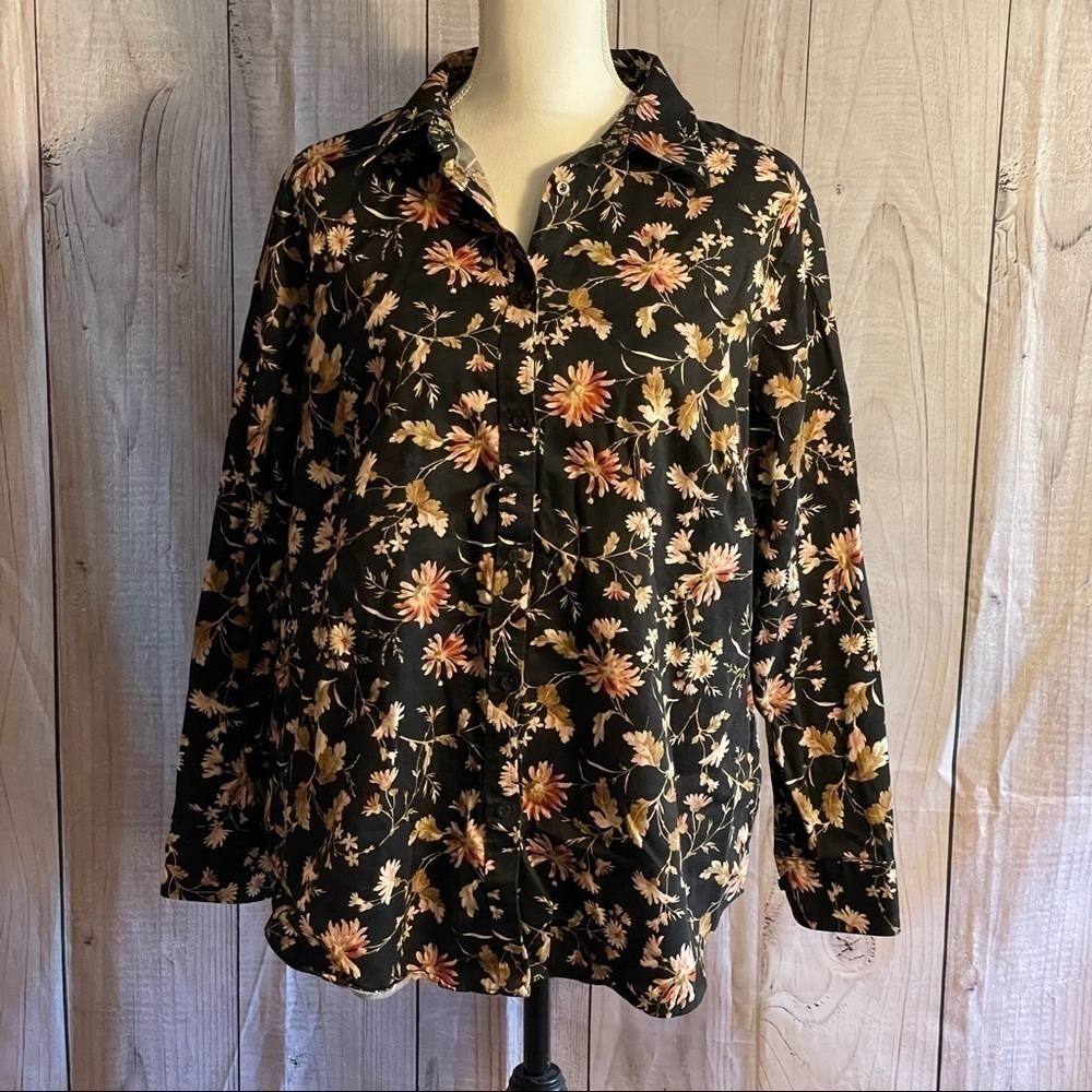 CHAPS Button Down Top, Size 0X